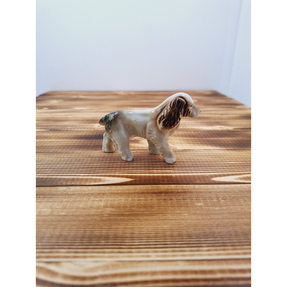 Vintage Porcelain Hand Painted Cocker Spaniel Dog Figurine Japan